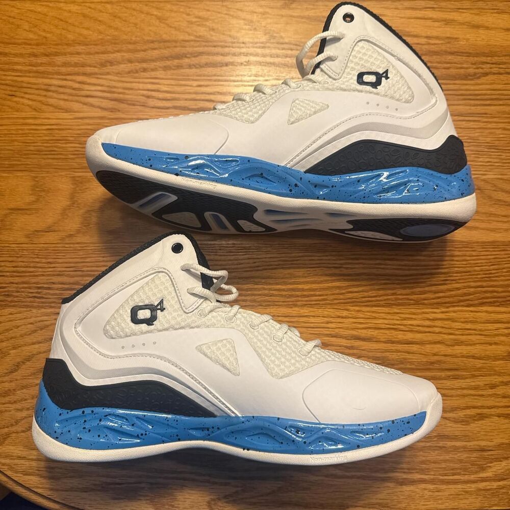 Q4 Sports Men's Basketball Shoes - Bright White and Aster Blue and Black - Picture 3 of 6